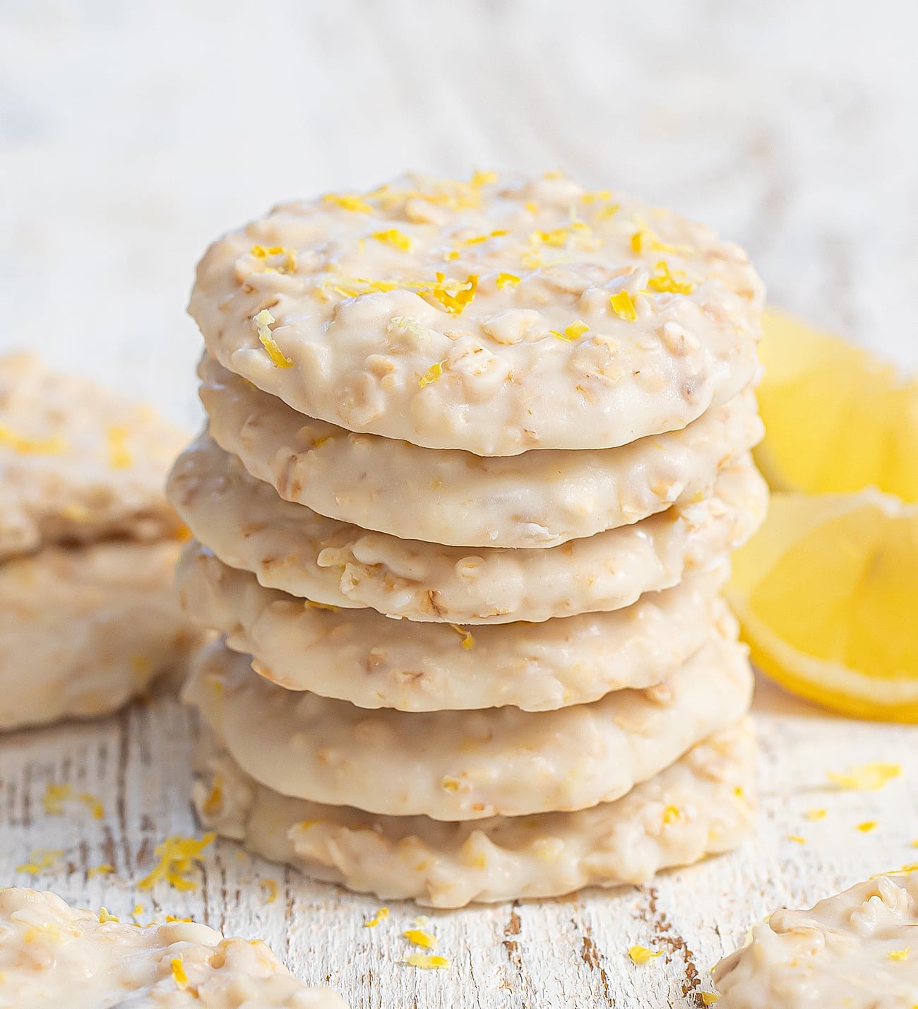 3-Ingredient No-Bake Lemon Oatmeal Cookies