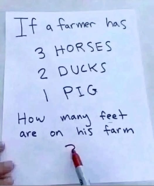 HT15. Brain Teaser: How Many Feet Are On The Farm?