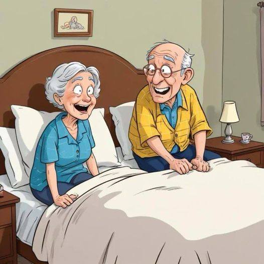 HT1. JOKE OF THE DAY: An elderly couple had just crawled into bed when the old man let