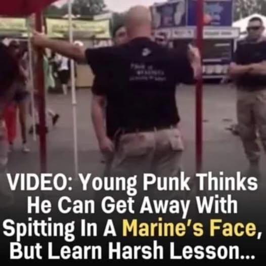 HT15. Young Punk thinks he can get away with spitting on Marine’s face learns Harsh Lesson