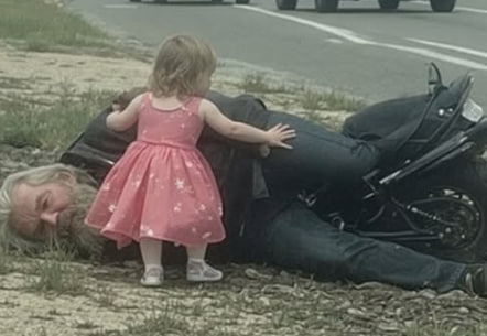 HT1. Little Girl in Princess Dress Helps Stranger in Ditch