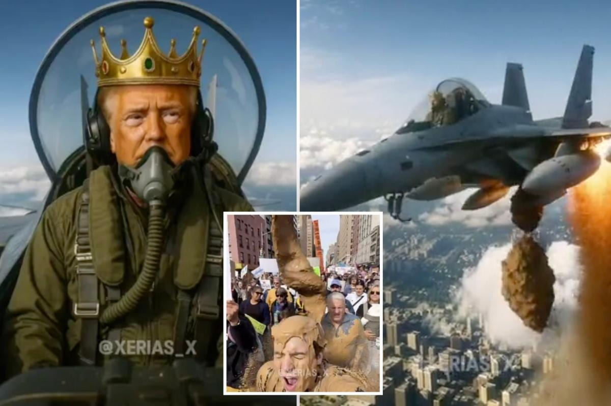 HT14. Trump shares shocking AI-generated video showing himself dropping feces on No King demonstrators