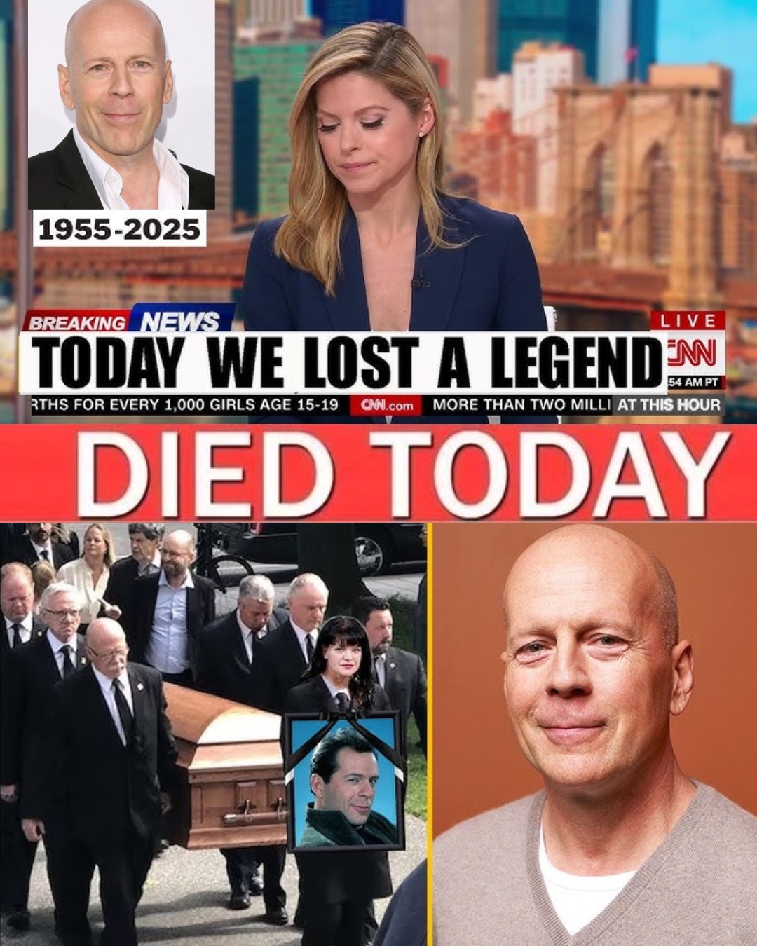 HT10. VERY SAD News: Bruce Willis, Goodbye Bruce Willis, we announce…