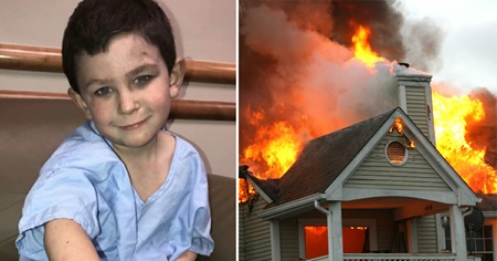HT6. Brave 5-year-old saves his sister and dog from a house fire, then alerts the entire family