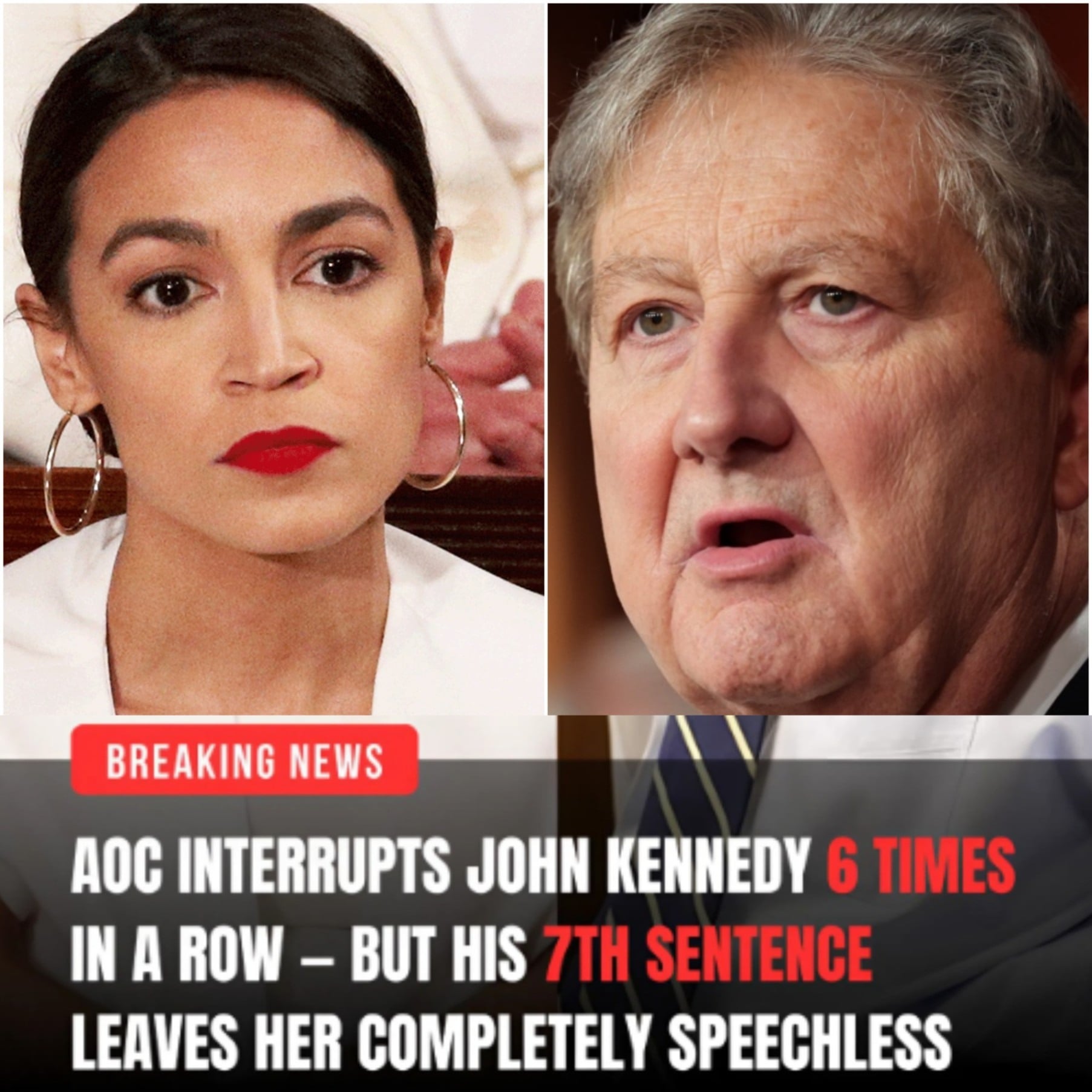 HT10. BREAKING: AOC Interrupts John Kennedy 6 Times in a Row, But His 7th Sentence Leaves Her Completely Speechless
