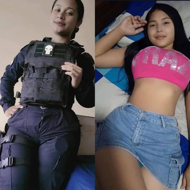 HT6. THIS YOUNG POLICE OFFICER will record her after her service…