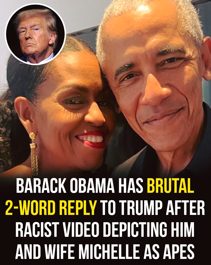 HT6. Barack Obama’s brutal reply to Trump after racist video depicting him and Michelle as apes