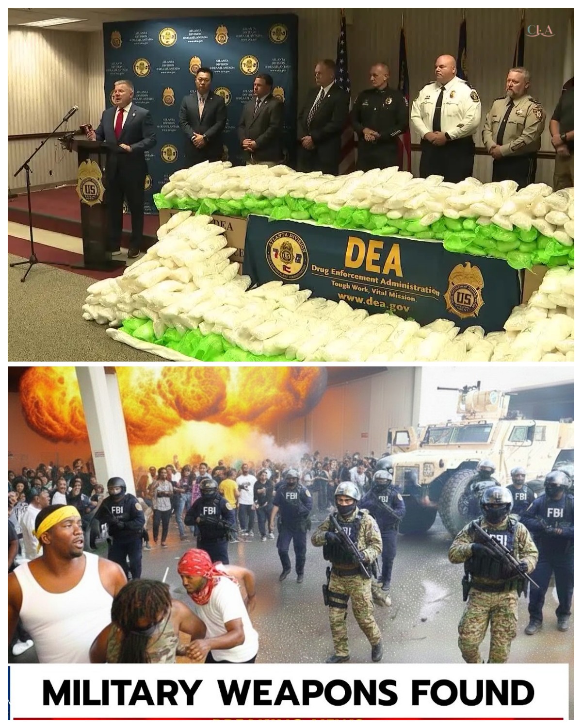 HT14. FBI & DEA STORM GEORGIA “CARTEL FORTRESS” AT DAWN—ARMORED VEHICLES AND HELICOPTERS