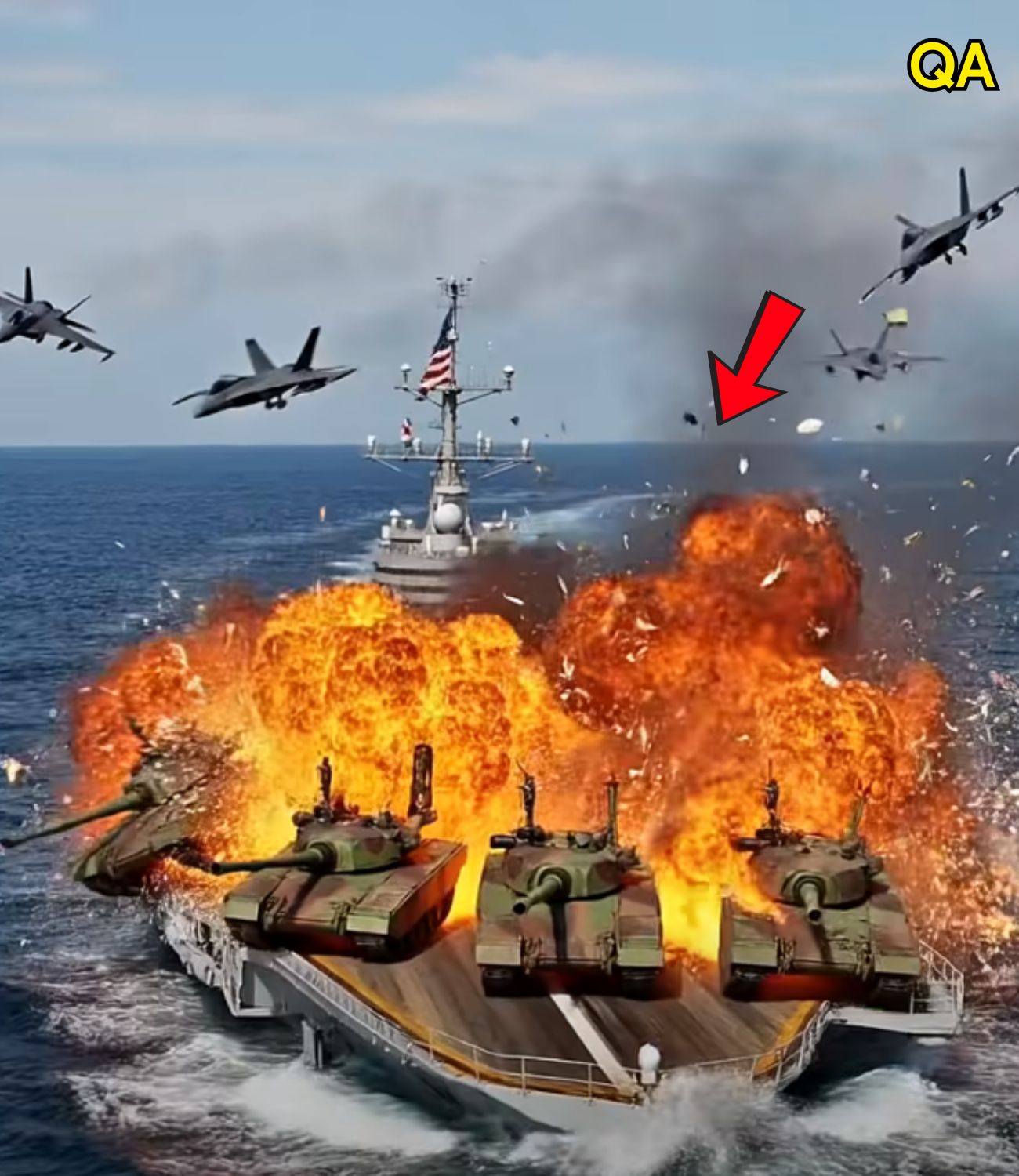 HT1. 13 minutes ago: Russian Su-57 pilot destroys US aircraft carrier carrying 700 tanks