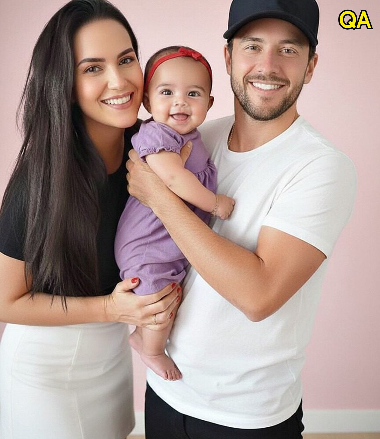 HT1. Young couple put daughter inside the fir… See more