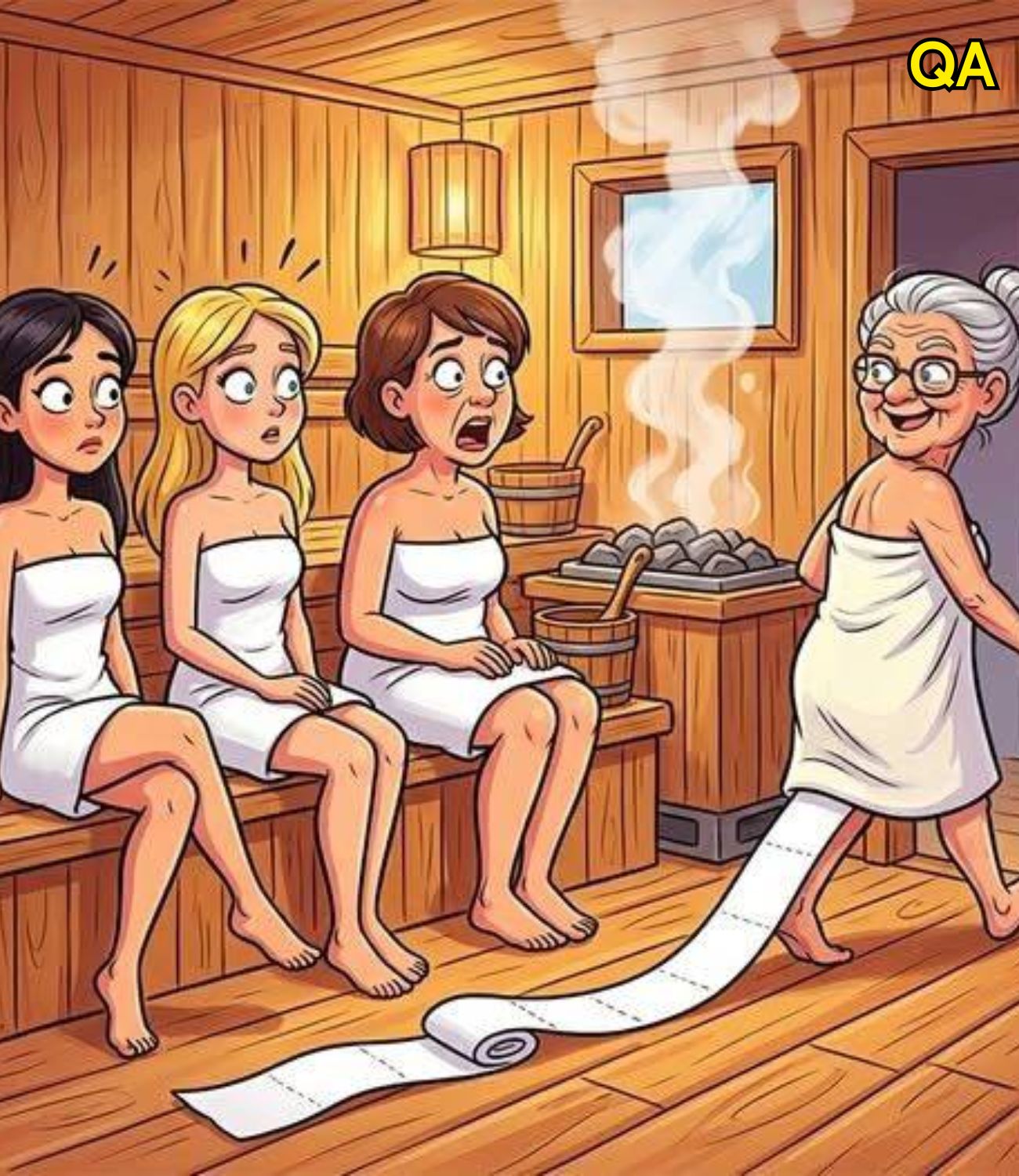 HT2. Four Women in a Sauna—What Happened Next Will Surprise You