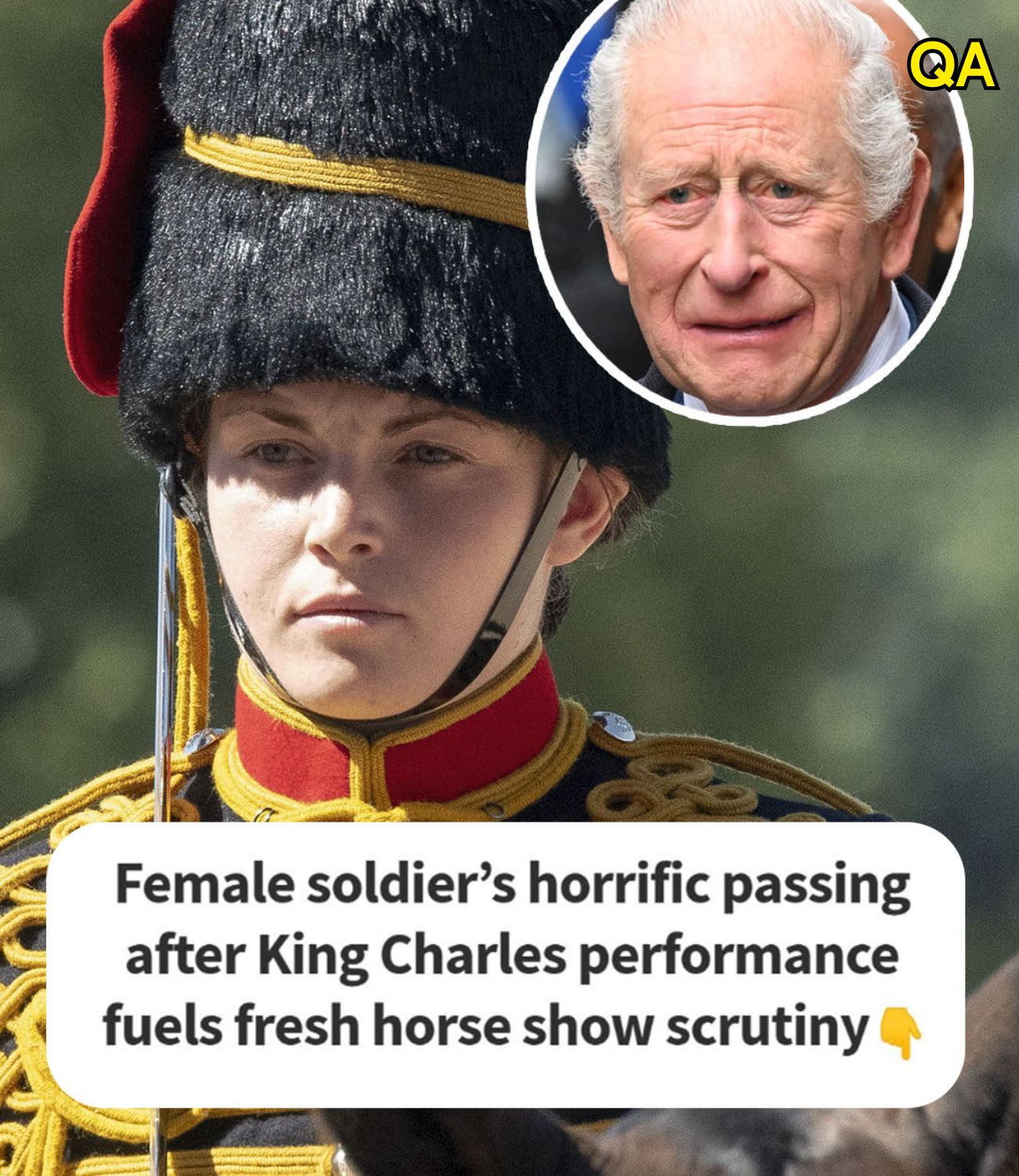 HT14. Female soldier’s horrific death after King Charles performance fuels fresh horse show scrutiny