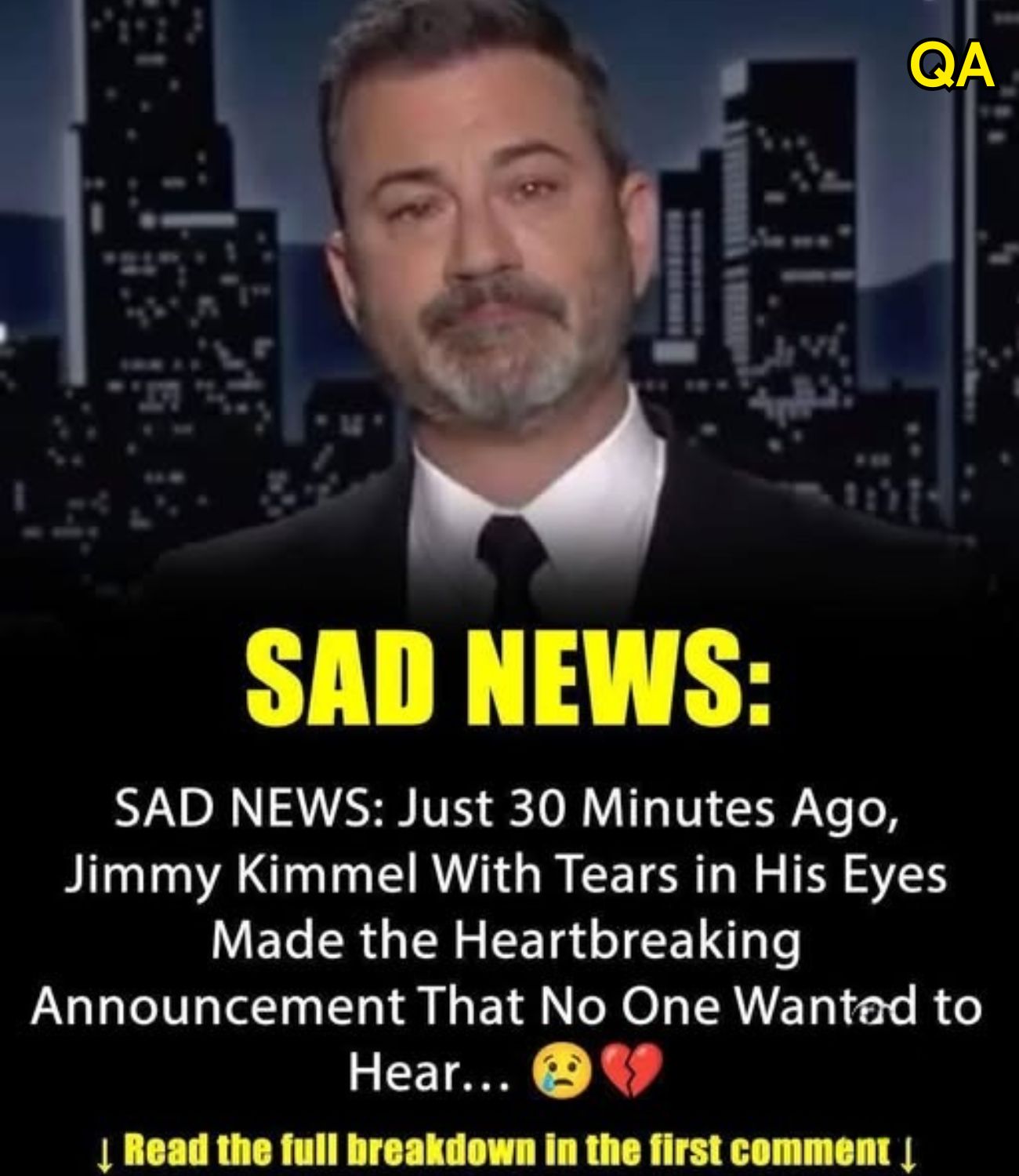 HT7. SAD NEWS: Just 30 Minutes Ago, Jimmy Kimmel with tears in their eyes made the sad announcement…See more