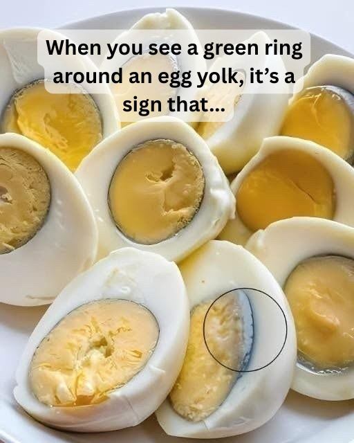 HT6. Why does a green ring appear around hard-boiled eggs?