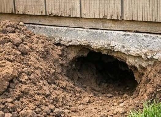HT1. Something keeps tunneling under the concrete slab of my garden shed…