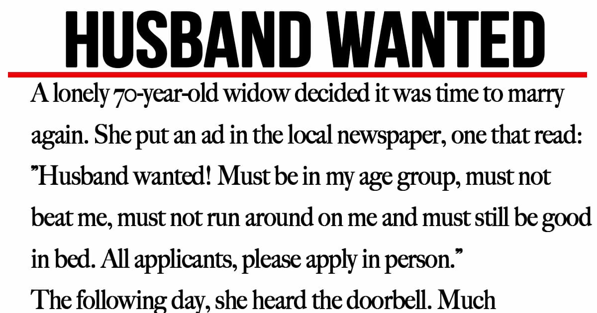 HT4. 70-year-old widow posts newspaper advert looking for new husband, only for it to go viral