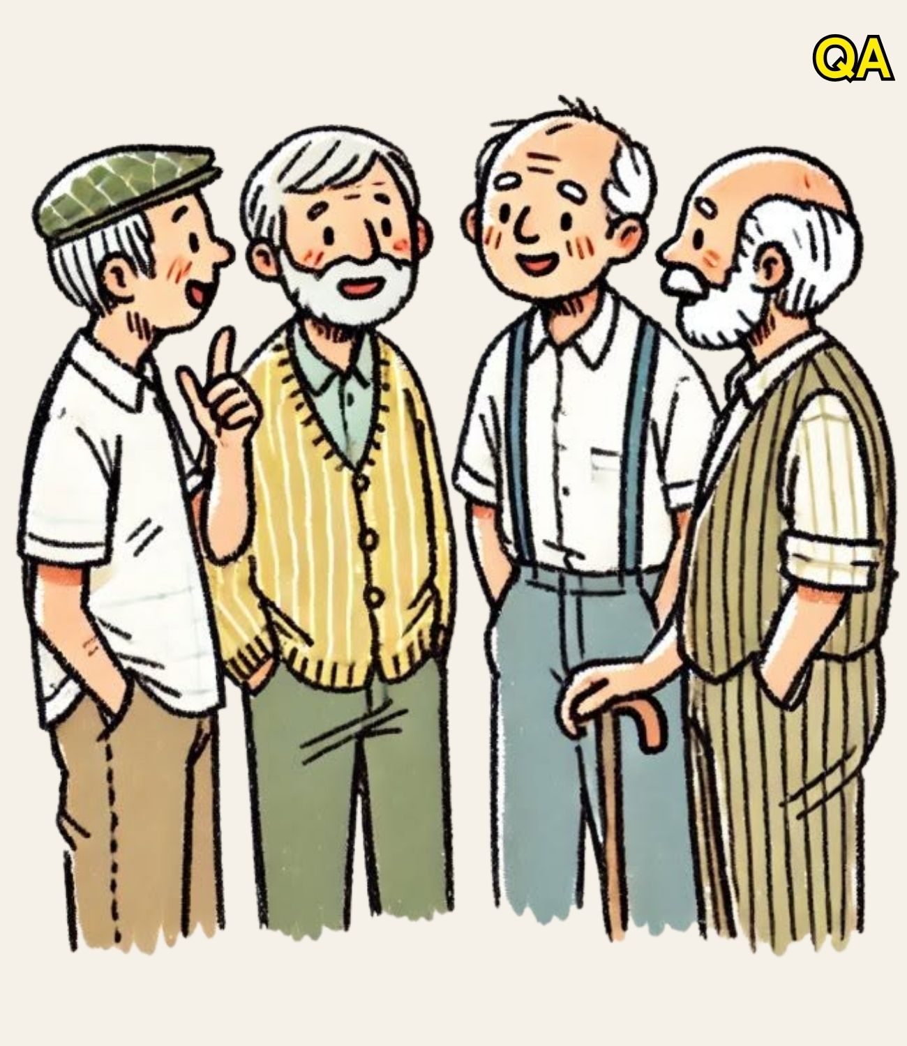 HT4. Four friends reunite at a party after 30 years apart