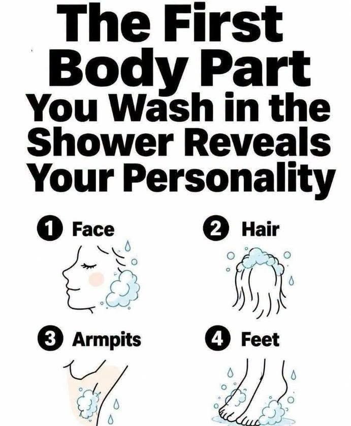 HT2. The Body Part You Wash First While Bathing Reveals Your Personality