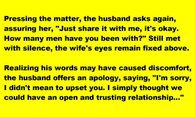 HT3. Funny story: Husband ask wife how many men she had been with