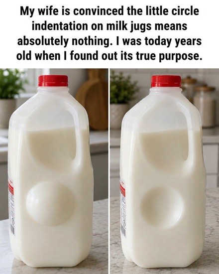 HT3. Ever Wondered Why Milk Jugs Have That Strange Circular Dent? There’s a Reason