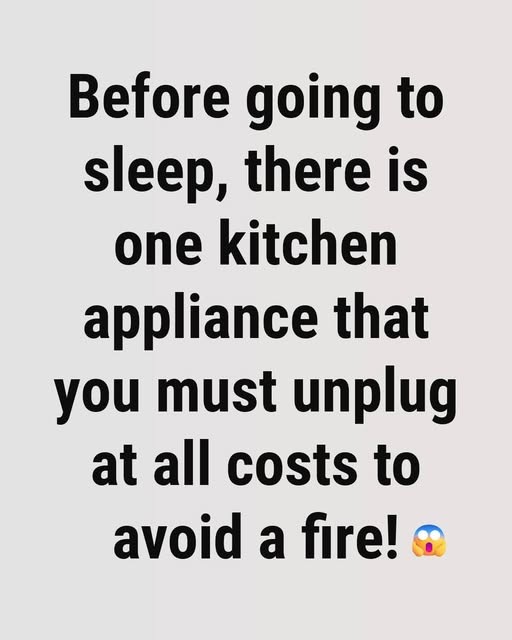 HT1. The Reason You Should Never Leave This Kitchen Appliance Plugged In Overnight