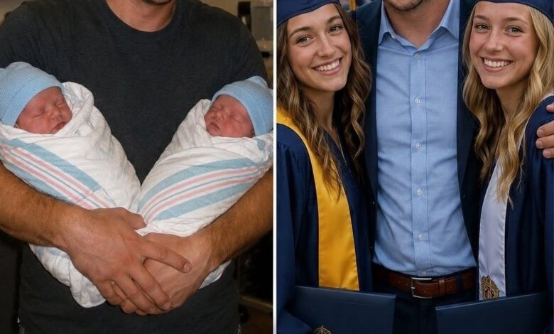 HT4. My Wife Left Our Twins Right After Birth 18 Years Later, She Showed up at Their Graduation with a Special Gift, But What My Daughters Did Next Froze the Room – Story Of The Day!