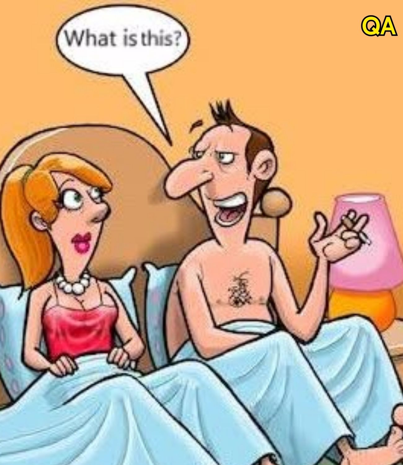 HT4. Joke of the day: A woman is sitting bed with her lover