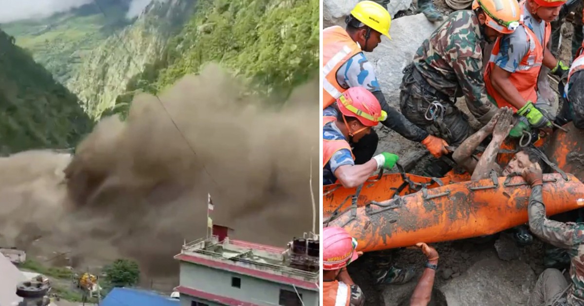 HT1. Two men pulled alive from Nepal tunnel 9 days after flood
