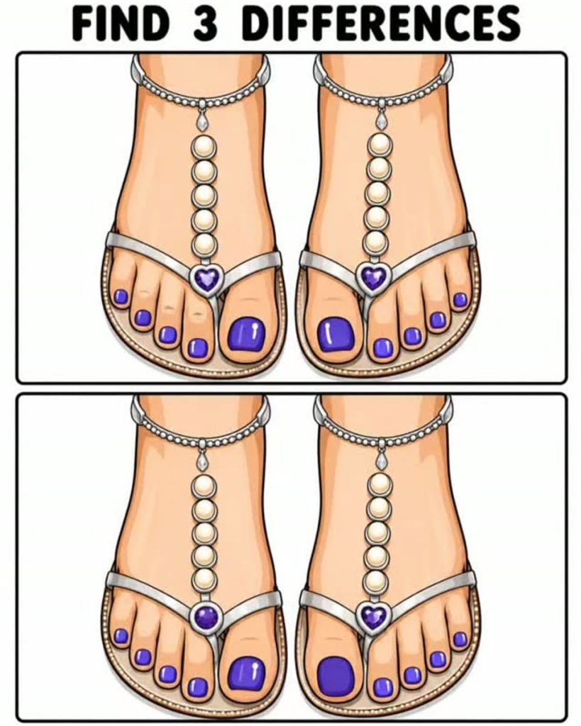 HT4. The Pearl Sandal Challenge: Find 3 Differences.