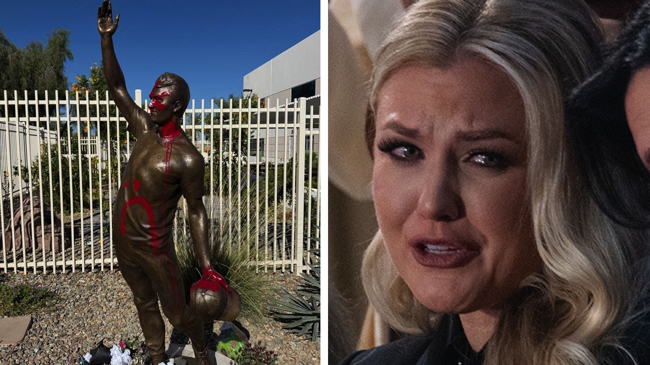 HT4. Turning Point USA issue statement as Charlie Kirk statue vandalized days after being erected