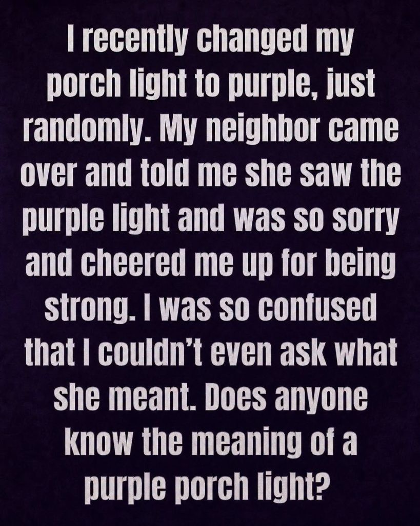 HT2. Purple Porch Lights Are Becoming More Common… But What They Represent Is More Meaningful Than You Might Think…