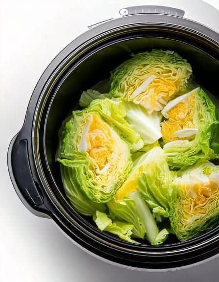 HT1. Put raw cabbage wedges in a slow cooker with these 3 ingredients. It’ll wow you..