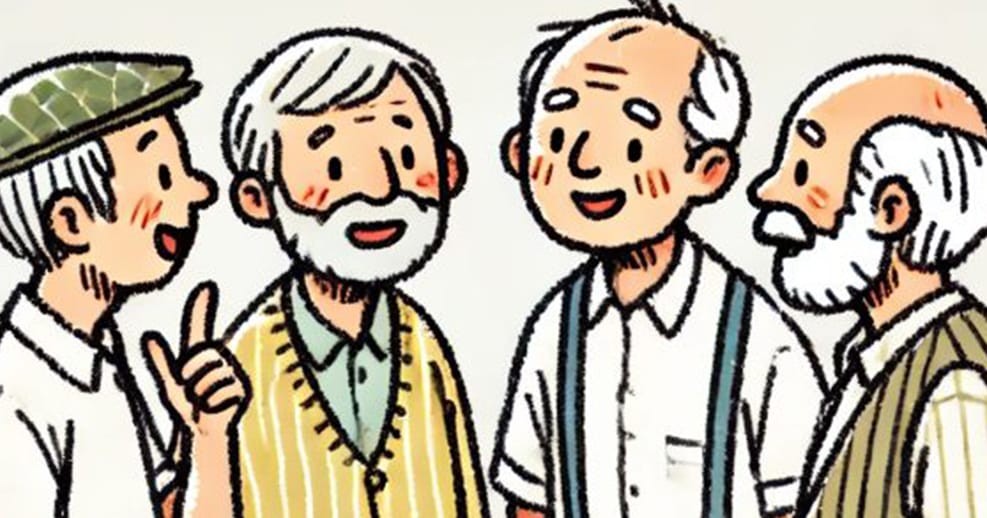 HT4. Four friends reunite at a party after 30 years apart