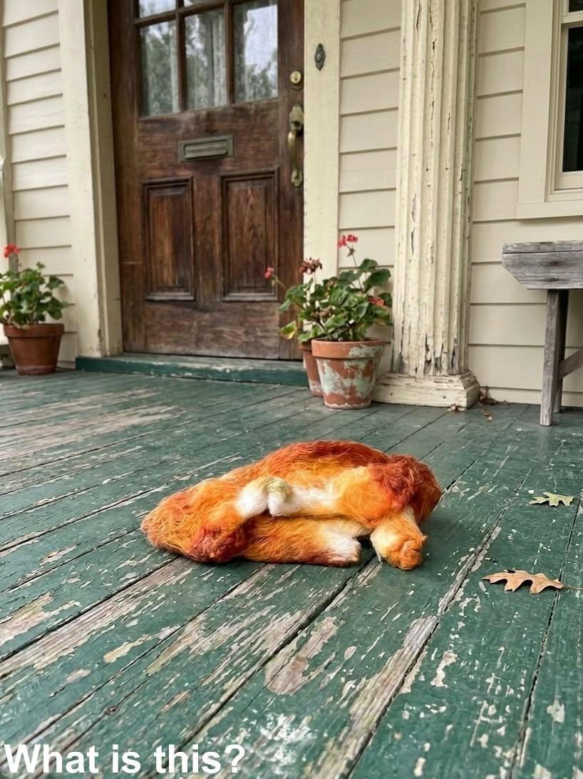 HT3. This morning, I stepped out onto the porch to get some fresh air and discovered this. Honestly, at first, I was really scared.