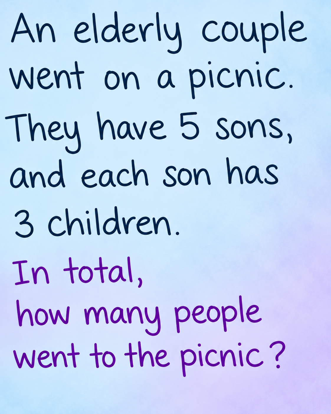 HT2. This picnic riddle drives people crazy
