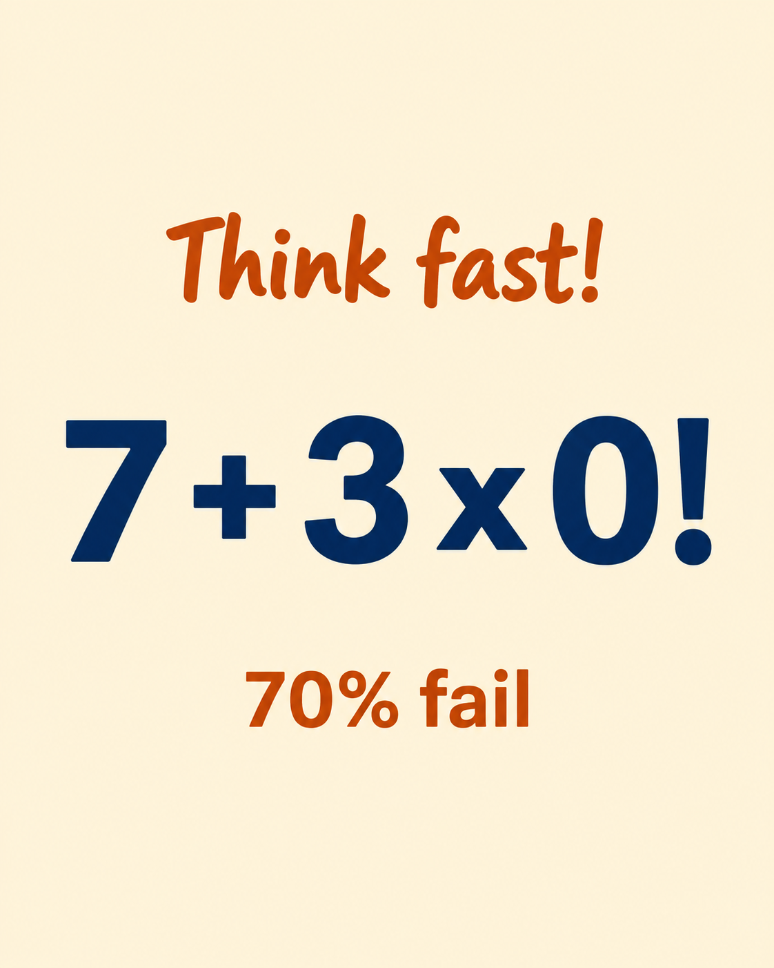 HT2. Can You Solve 7 + 3 × 0!?