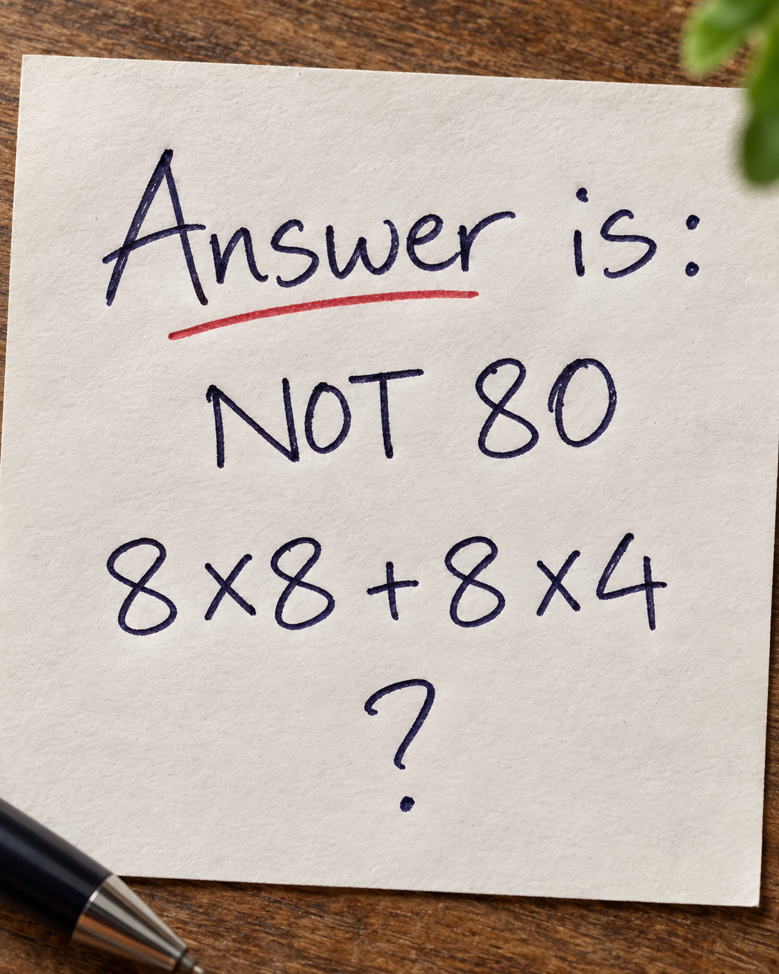 HT2. Math Riddle: Why the Answer Is NOT 80