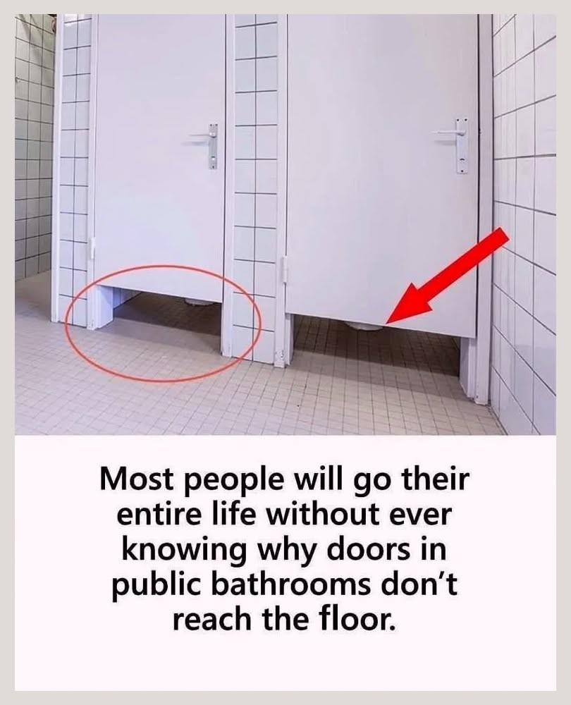 HT1. Why don’t public bathroom doors reach the floor?