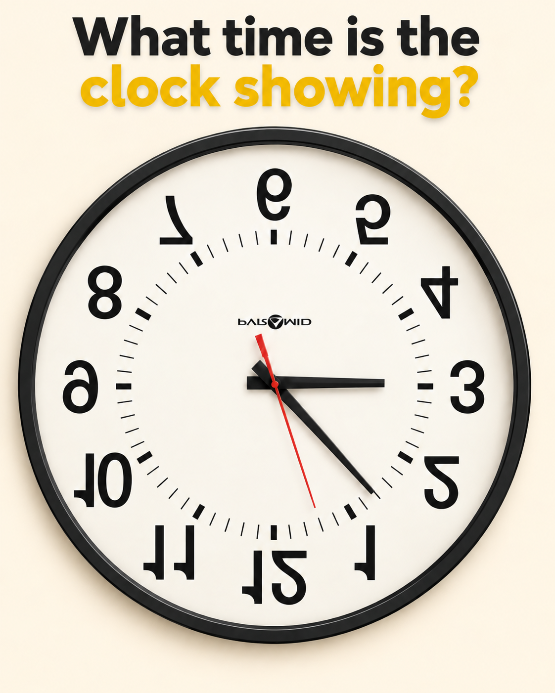 HT4. What time is the clock showing?