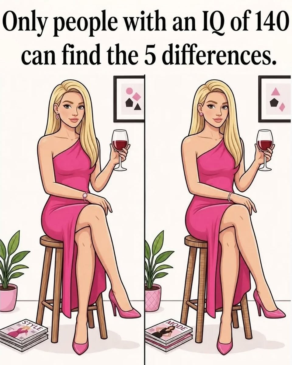 HT4. Can You Spot 5 Differences? The Glamorous Wine Night Challenge!