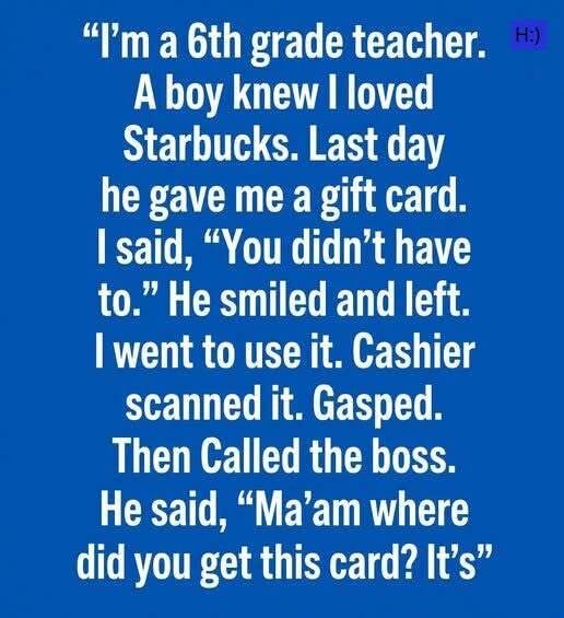 HT3. Sixth Grade Student Saved Spare Change for a Month, Then Gave His Teacher a Gift Filled With Unexpected Meaning