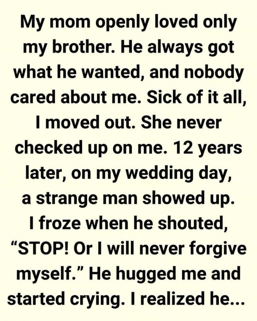 HT1. I Left Home Because My Mom Only Loved My Brother… 12 Years Later, a Stranger at My Wedding Made Me Cry