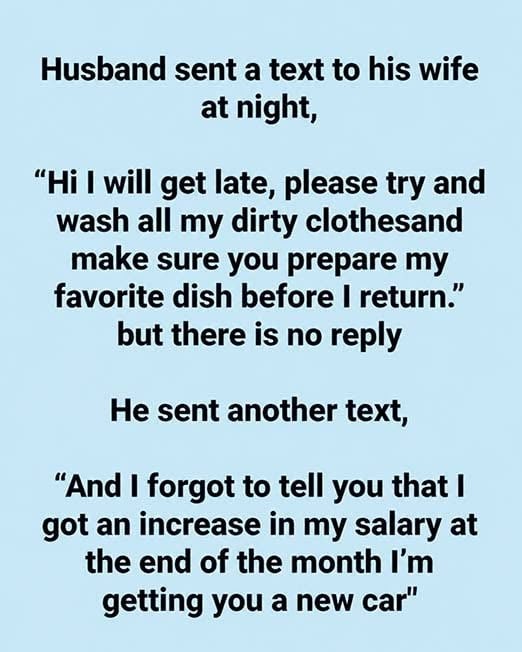 HT4. Husband sent a text to his wife